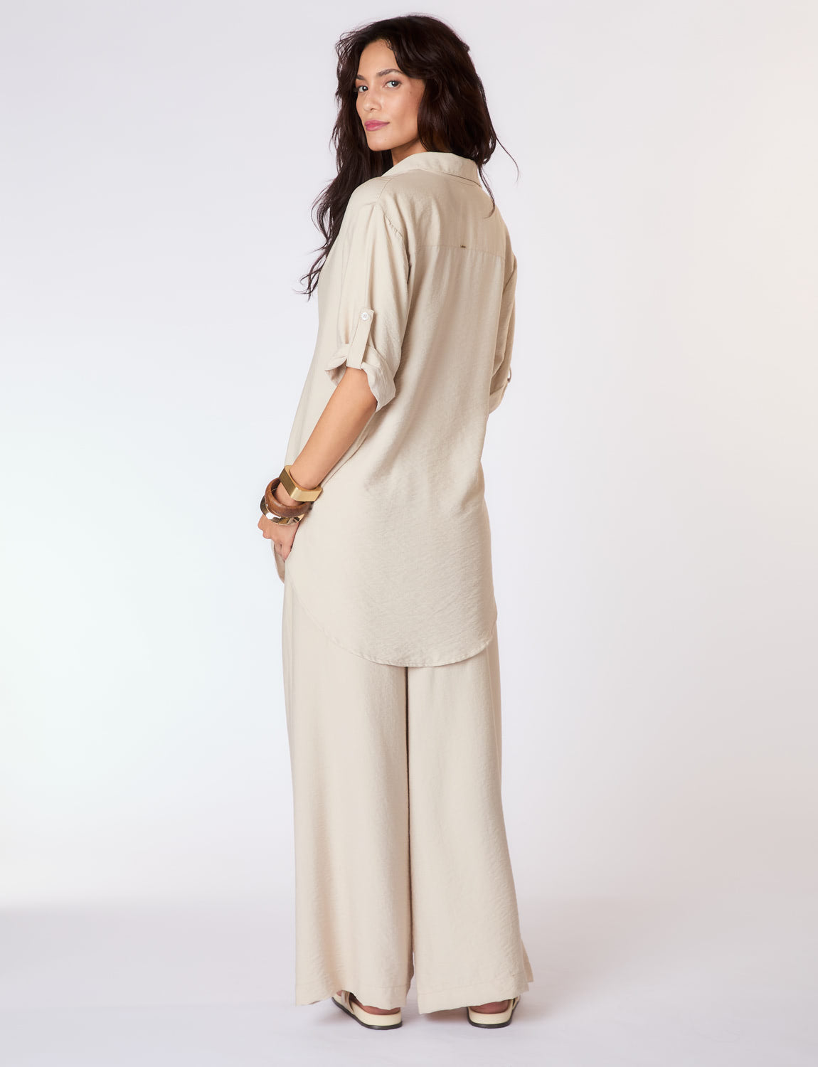 Camisa Botões Areia
