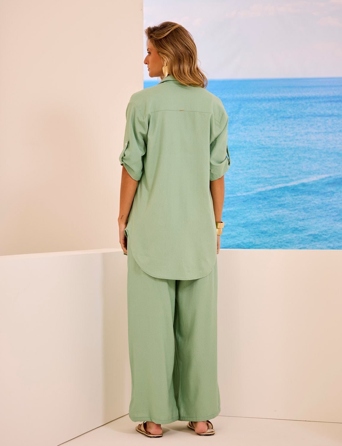 Calça Assimétrica Leme Linho