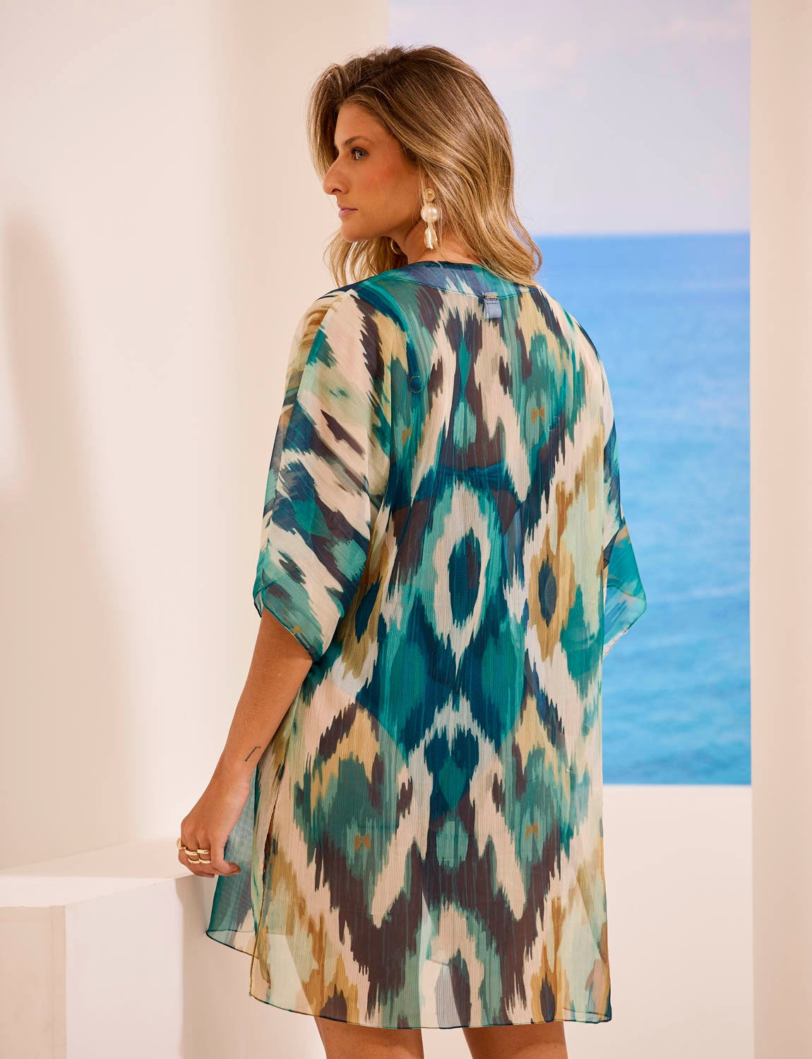 Saída Kimono Estampa Botanic