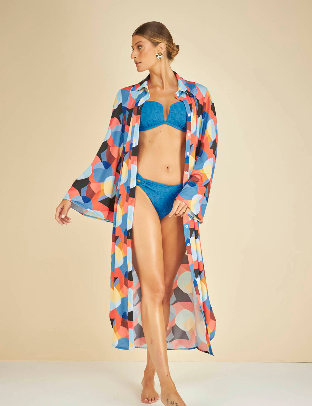 Biquíni Premium Decote V Textura Safira