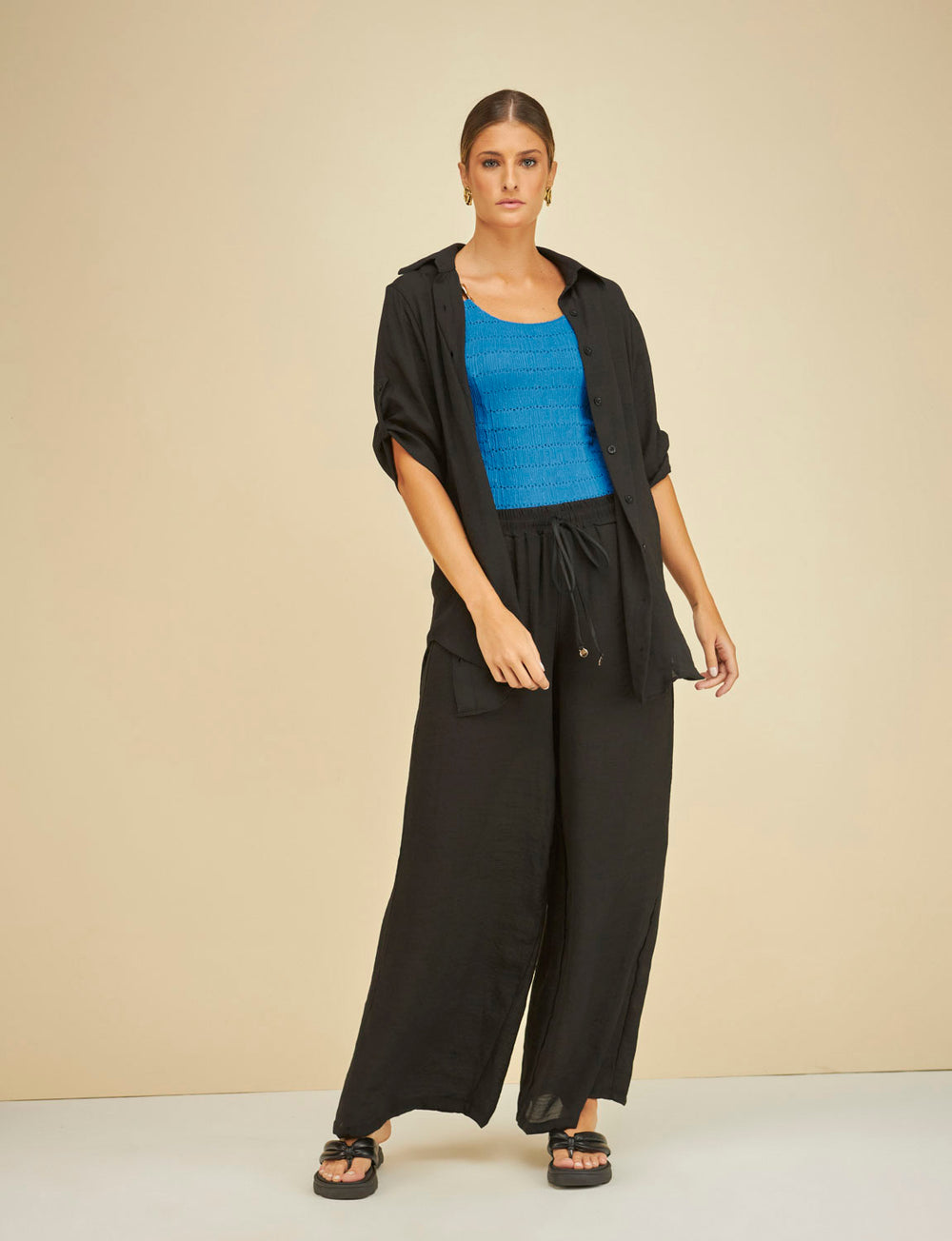 Maiô Premium Textura Safira Detalhes Fivela