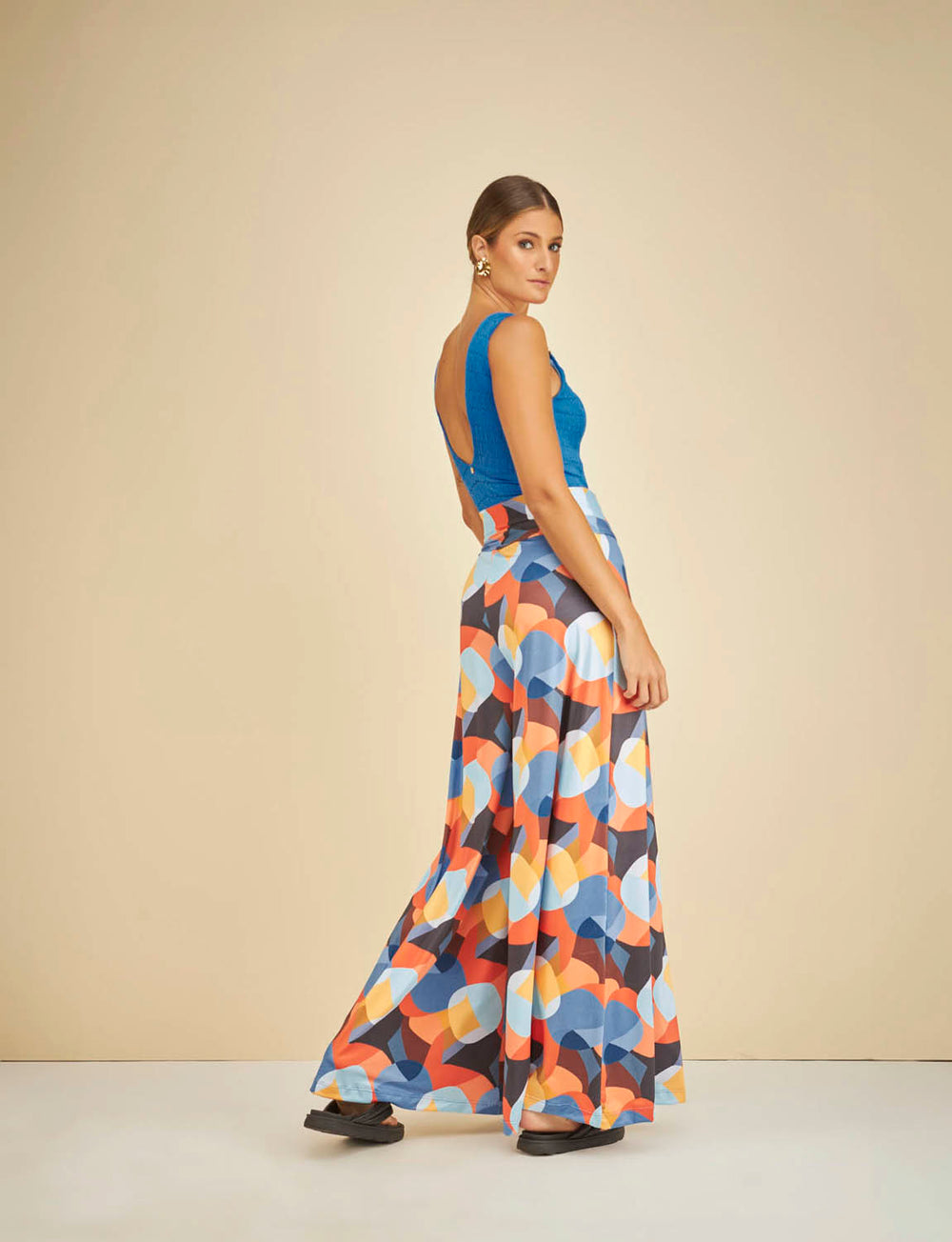 Calça Pantalona Cos Largo Extra Comfort Aurora