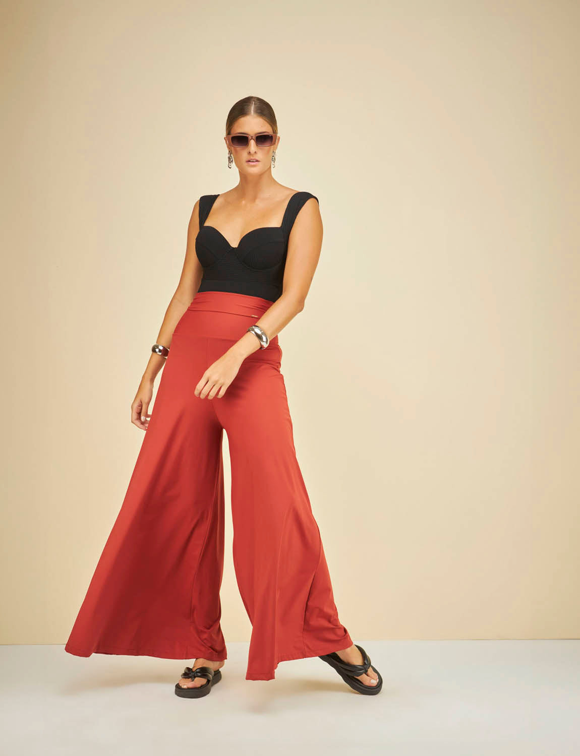 Calça Pantalona Cos Largo Extra Comfort Nature