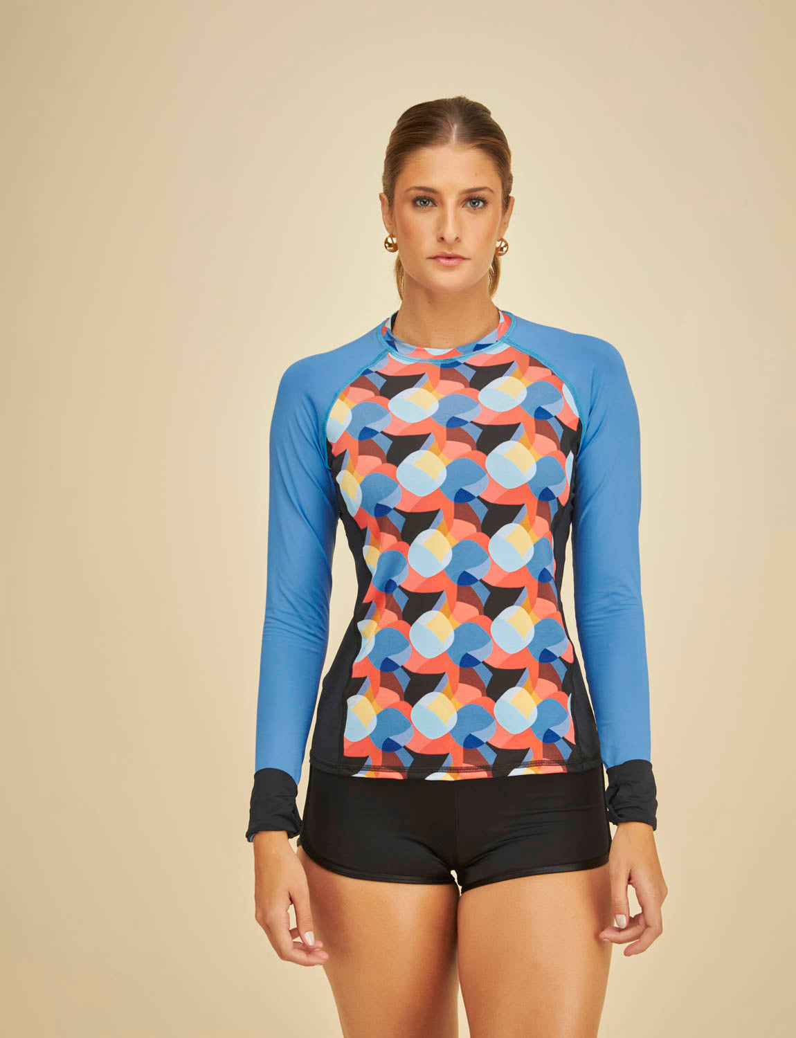 Camisa Manga Longa com Proteção Solar UV50+Recortes Aurora