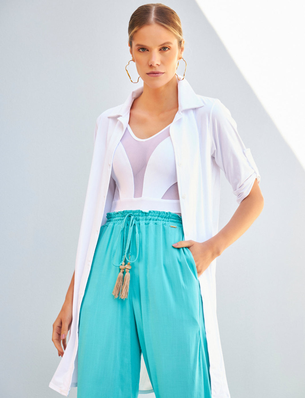 Calça Pantalona Rayon Sky