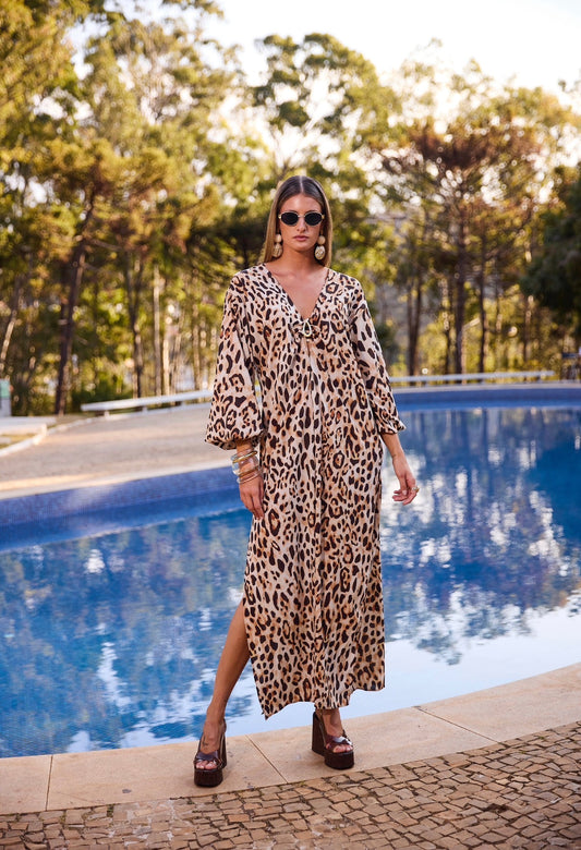 Saída de Praia Longa Jaguar Print