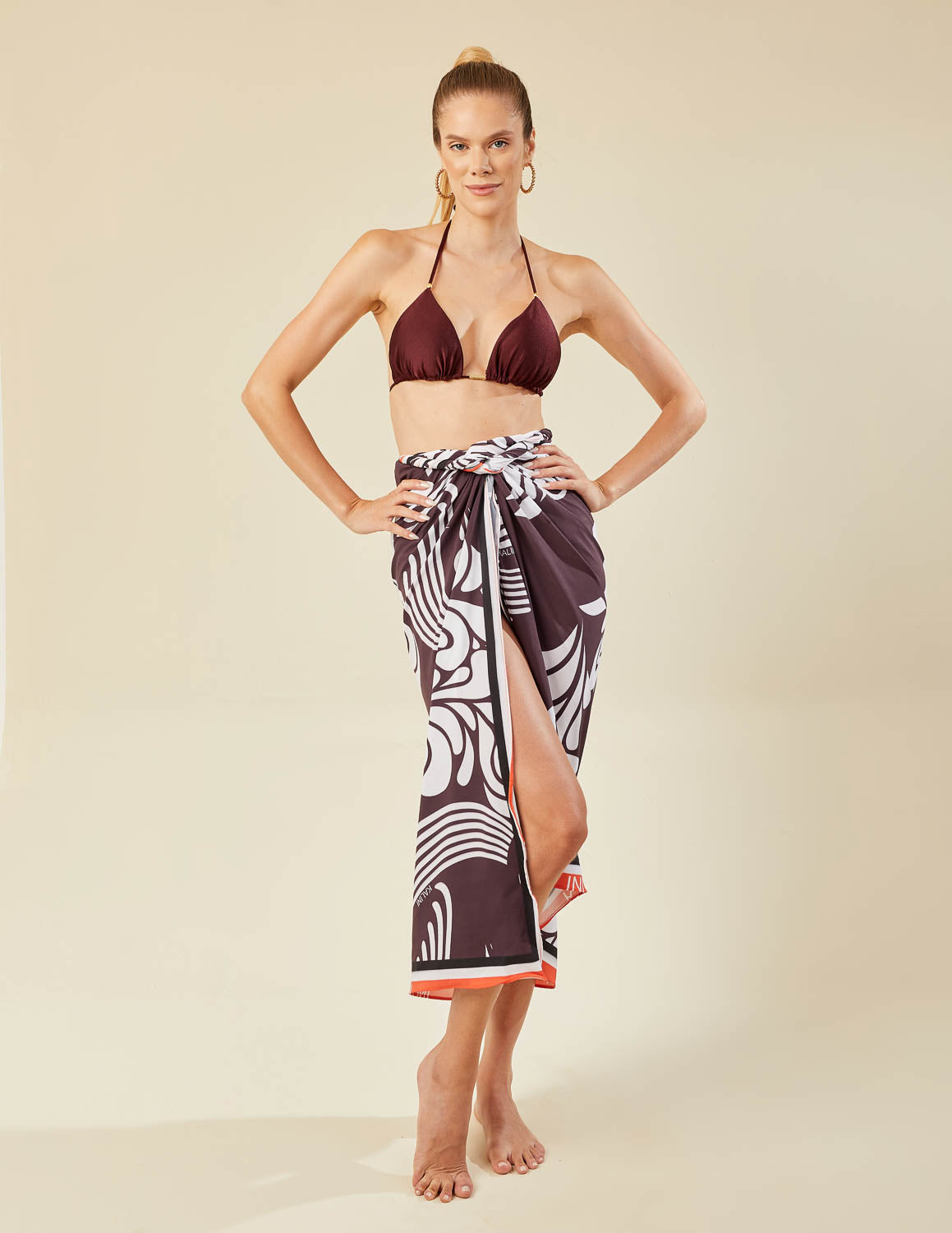Saída de Praia - Panneaux EXCLUSIVA Bordô - ÙNICO – Kalini Beachwear