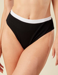 Biquíni Textura Premium Alta Sustentação Midi Preto