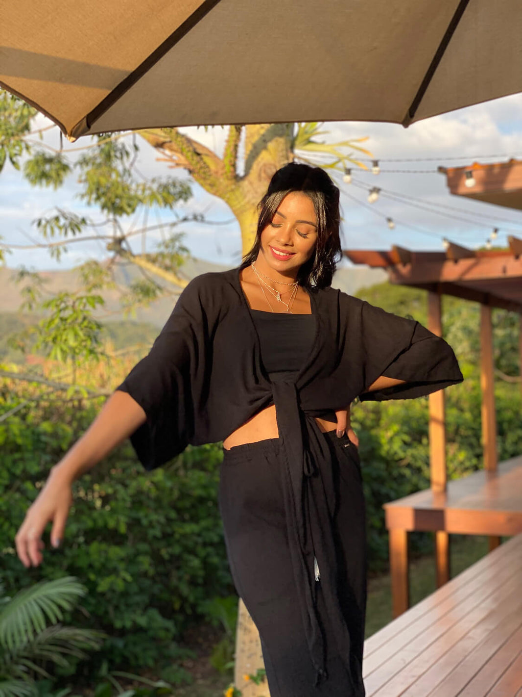 Kimono com Amarração Preto | ÚLTIMAS PEÇAS |