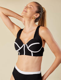 Biquíni Textura Premium Alta Sustentação Midi Preto