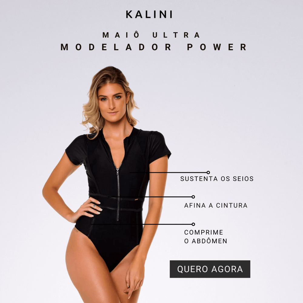 Maiô Manga Curta Proteção uv50+ Stylish Preto