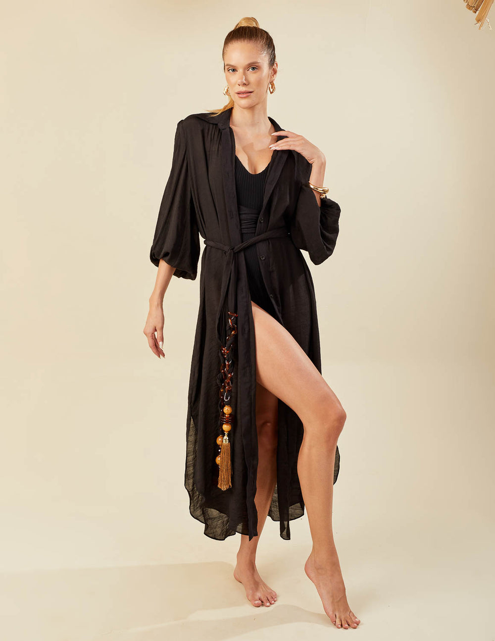 Maiô Chic Preto Detalhes Aplicado