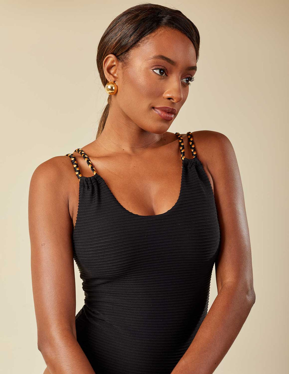 Maiô Macramê com Cinto Removível Preto \ ÚLTIMAS PEÇAS \