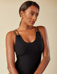 Maiô Macramê com Cinto Removível Preto \ ÚLTIMAS PEÇAS \