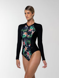 Maiô Manga Longa Modelador Mandarim| Proteção uv50+ |