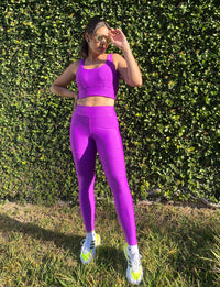 Top Cropped Fitness Alta Sustentação Violet