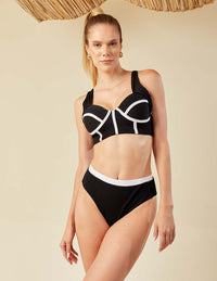 Calcinha Midi Preto Textura