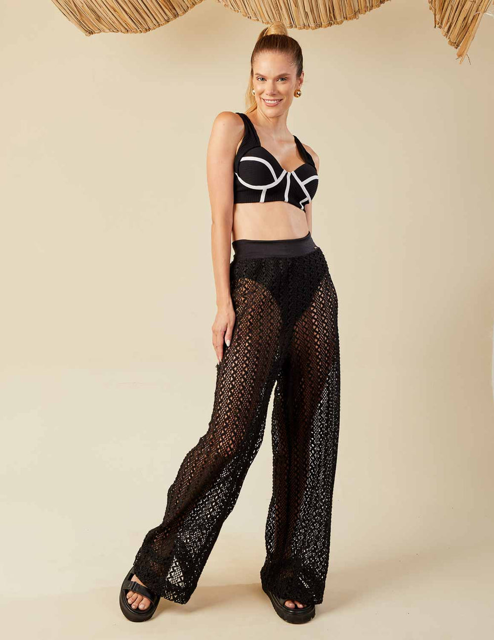 Biquíni Textura Premium Alta Sustentação Midi Preto