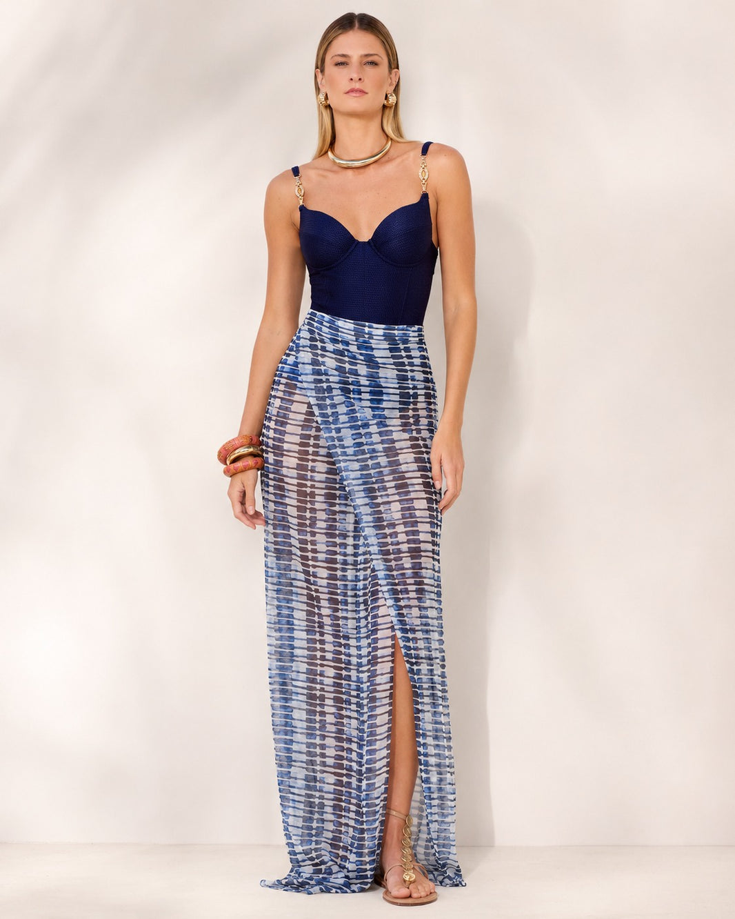 Look Completo Saia Longa + Maiô Modelador
