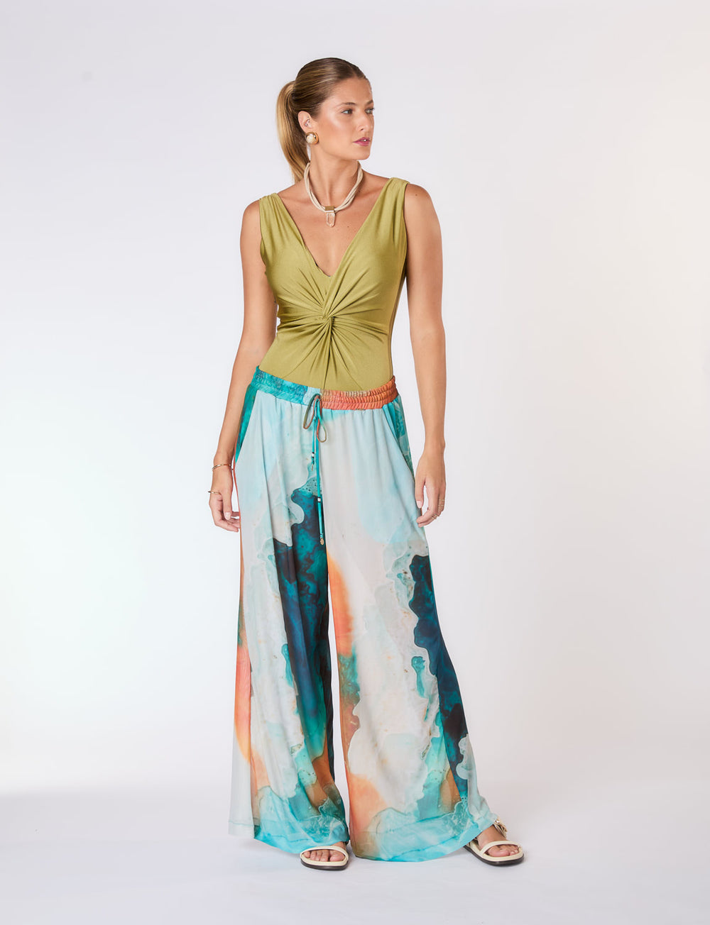 Maiô Entrelaçado Acinturado Pistache