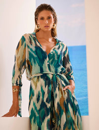 Saída Maxi Chemise Botões Flow