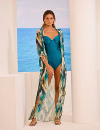 Saída Maxi Chemise Botões Flow