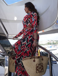 Vestido Slim Longo Manga Longa Tule Mallorca