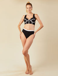 Calcinha Midi Preto Textura