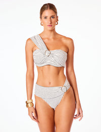 Top Luxo 3 em 1 Bardot Duo Listras