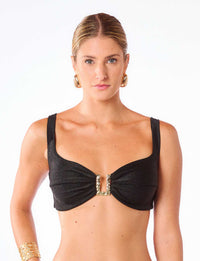 Top Textura Cannes Ouro Martelado Preto