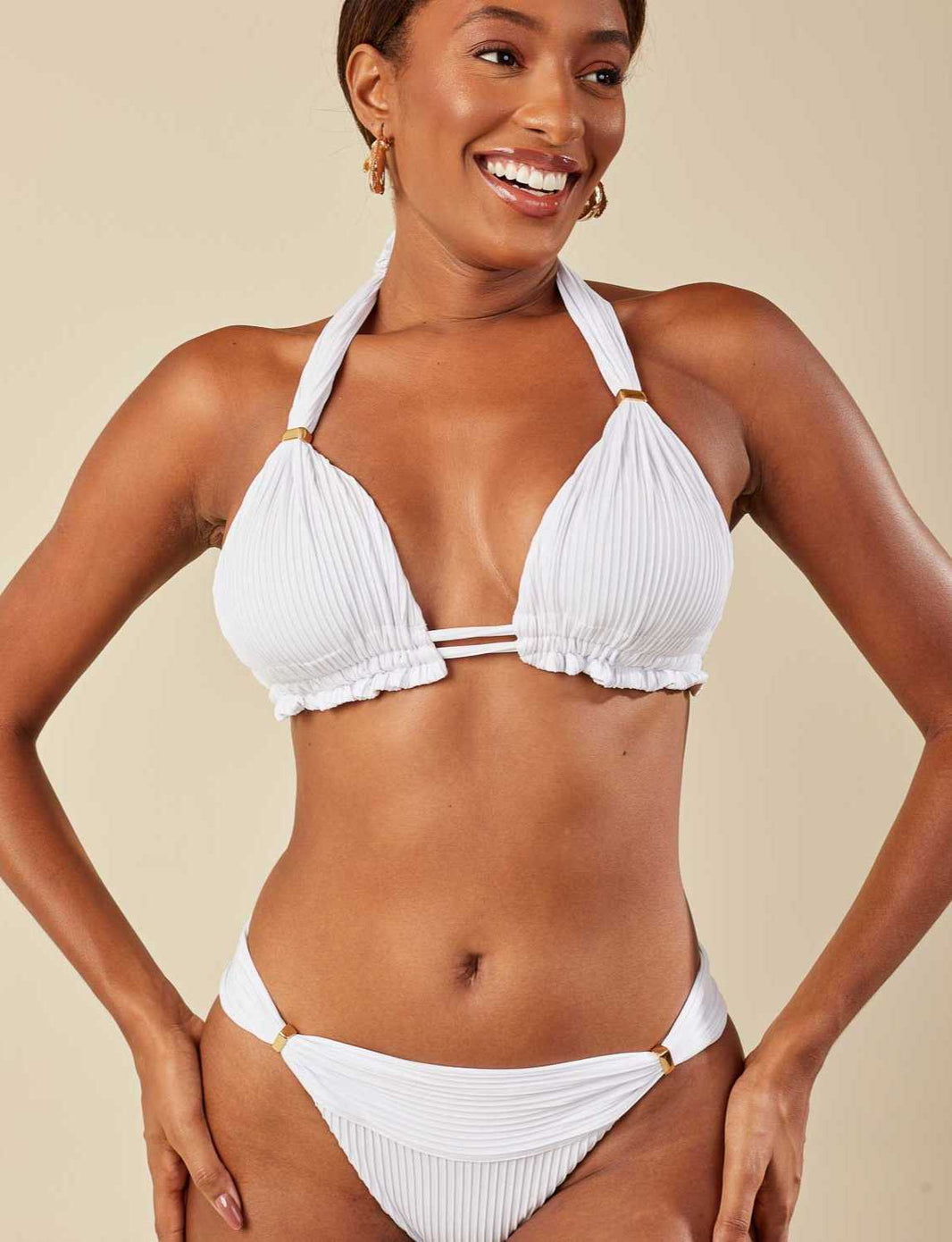 Biquíni Texturizado Cortininha Ajustável White