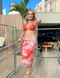 Biquíni Classic Detalhes em Tubo Páprica