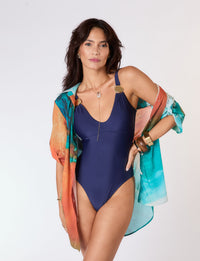 Body Premium Metal Ouro Martelado Marinho