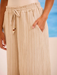 Calça Nervuras Linho Areia