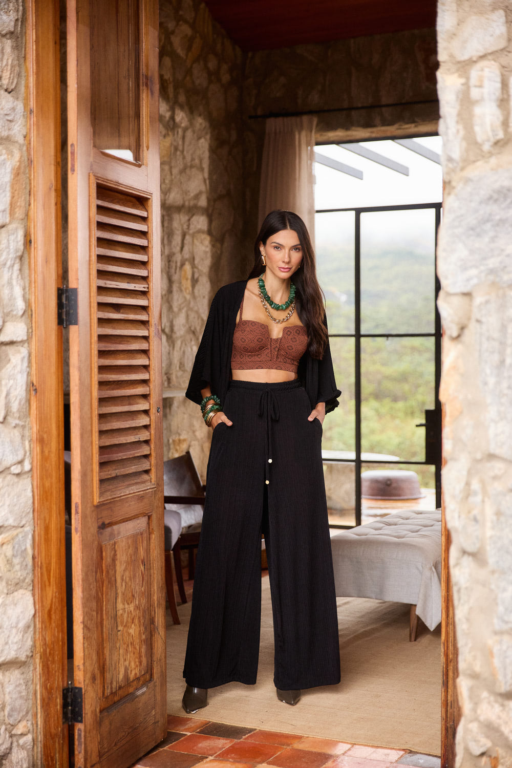 Kimono Élysée Preto Imperial