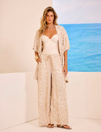 Calça Pantalona Bordado Panaréa