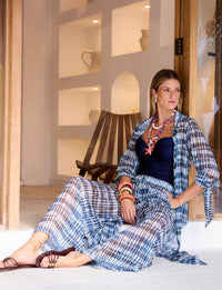 Calça Pantalona Prisma Kalini em tecido Panarea com modelagem resort sofisticada