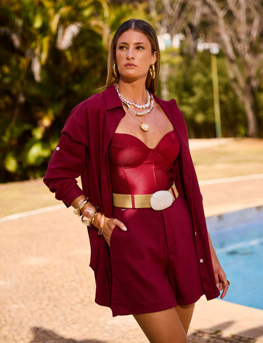 Camisa Botões Alfaiataria Linho Bossa