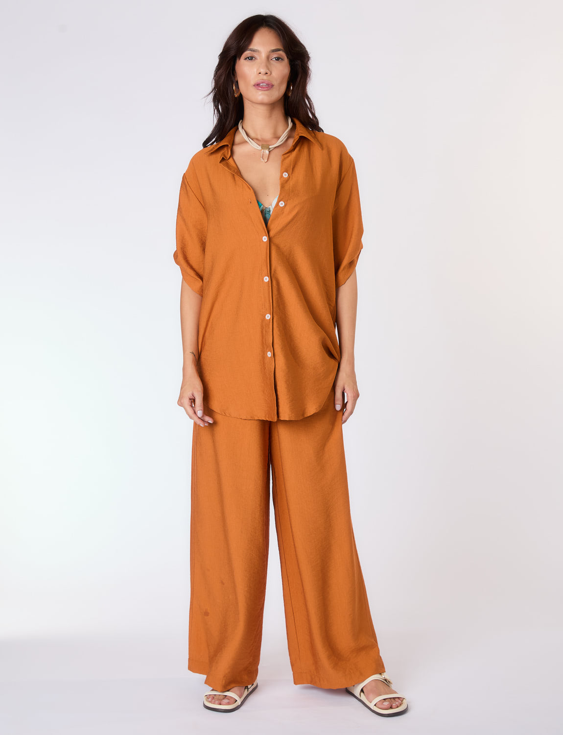 Camisa Botões Conhaque