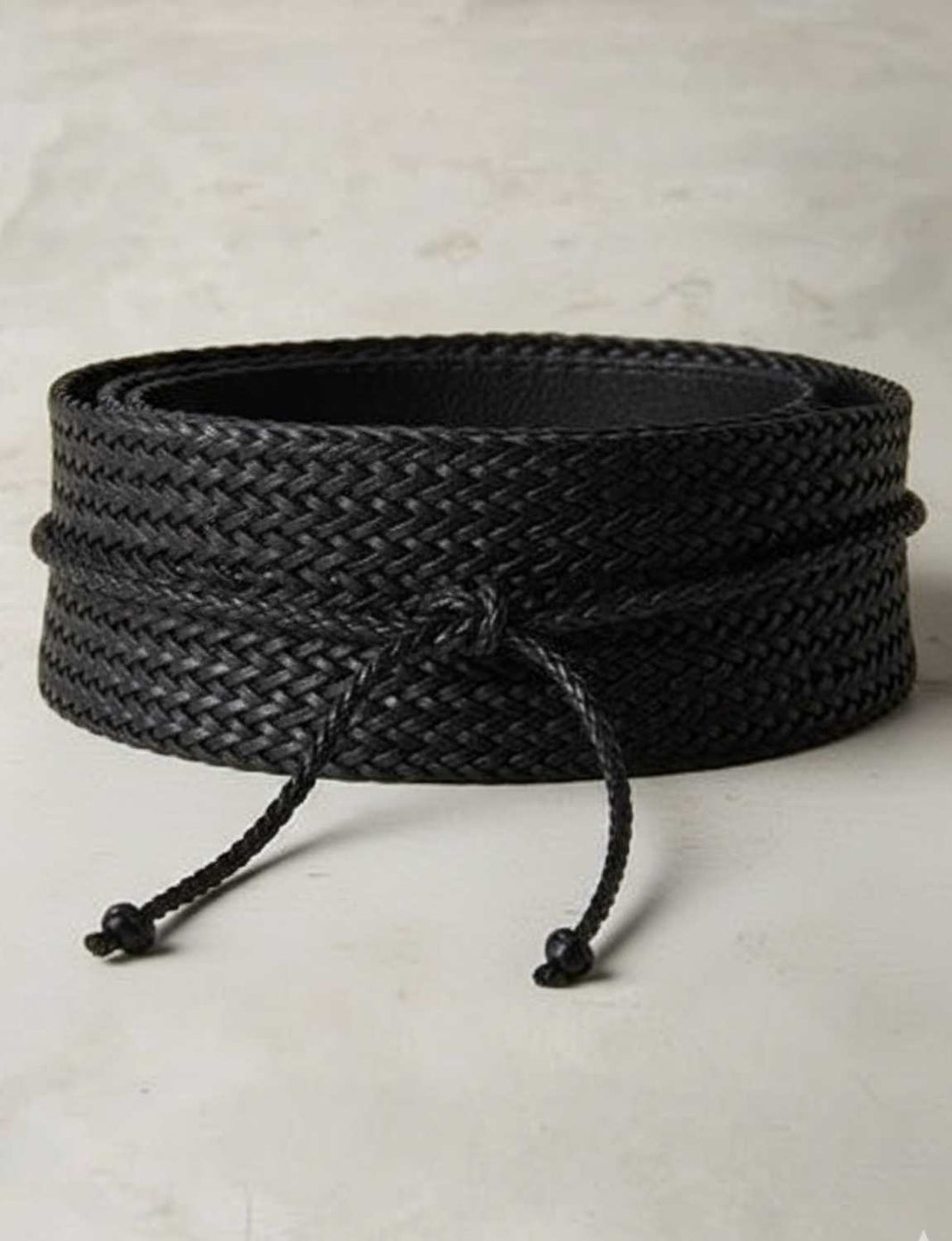 Cinto Faixa Trama em Palha Impermeável Preto