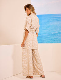 Calça Pantalona Bordado Panaréa