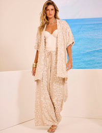 Kimono Fendas Laterais Bordado Panaréa