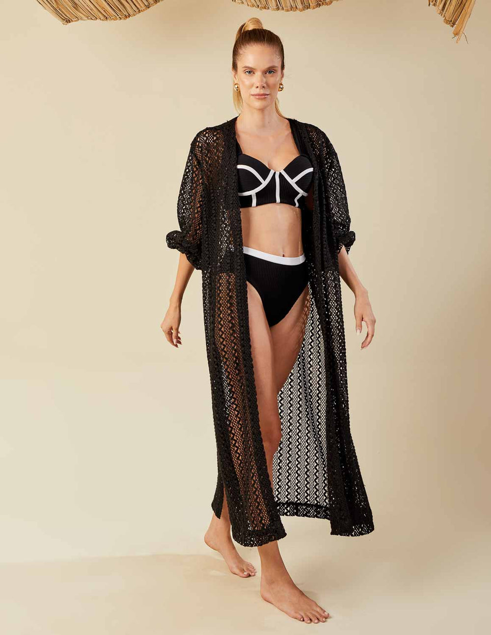 Biquíni Textura Premium Alta Sustentação Midi Preto