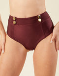 Calcinha  Hot Pant Modeladora Detalhe Topázio Bordô
