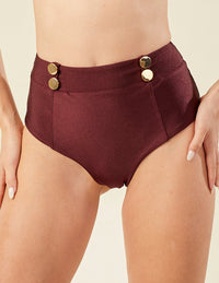 Calcinha  Hot Pant Modeladora Detalhe Topázio Bordô