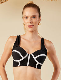 Biquíni Textura Premium Alta Sustentação Midi Preto