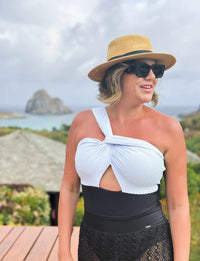 Maiô Chic Transpassado Preto e Branco
