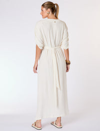 Kaftan Textura Nervuras em Linho Cru