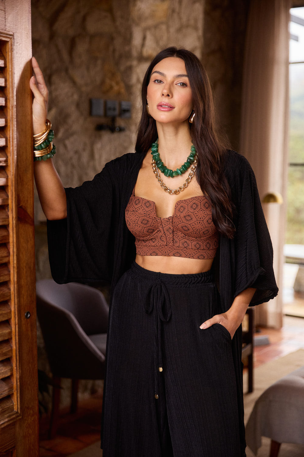 Kimono Élysée Preto Imperial