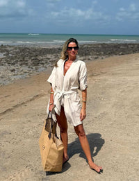 Kimono Estruturado Liso Areia